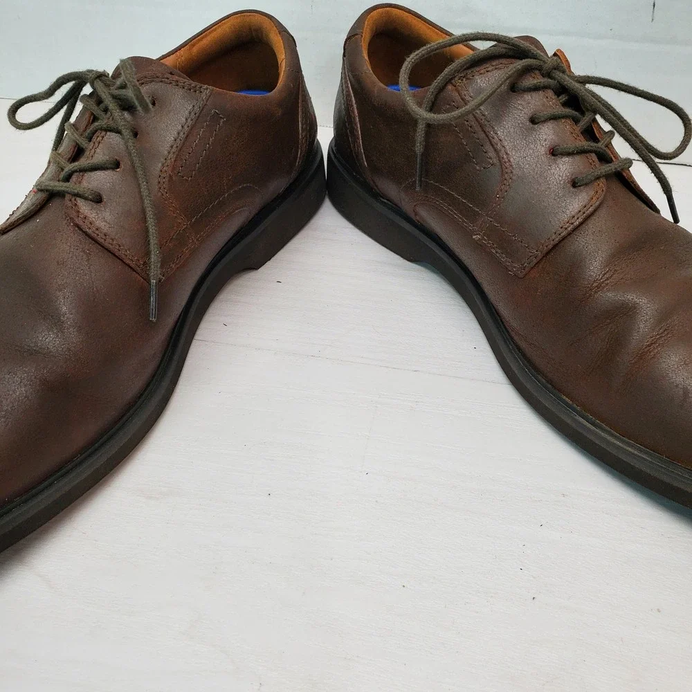 Clarks Collection Brown‎ Leather Oxford Shoes Mens 11.5M Extreme Comfort Lace Up